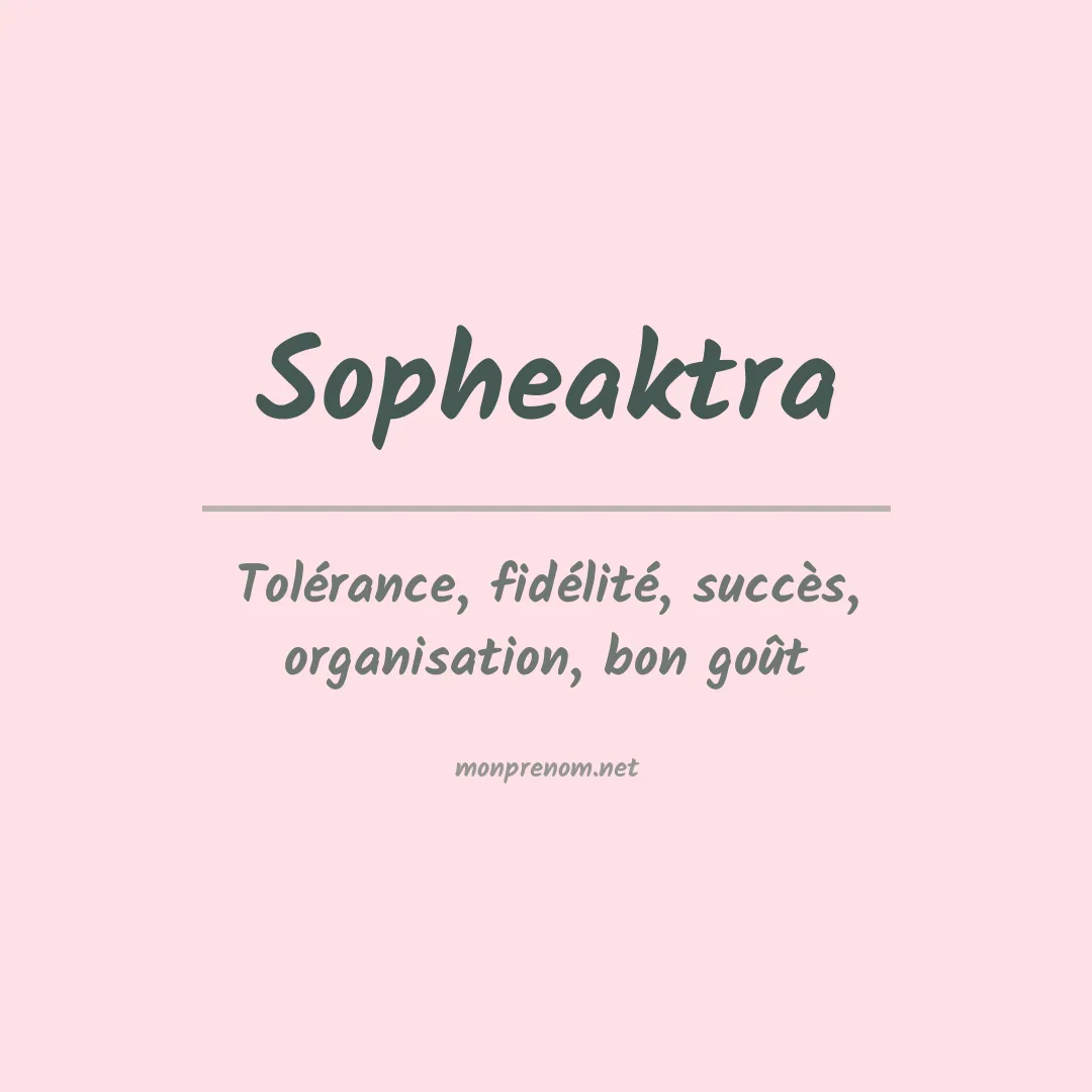Prénom Sopheaktra