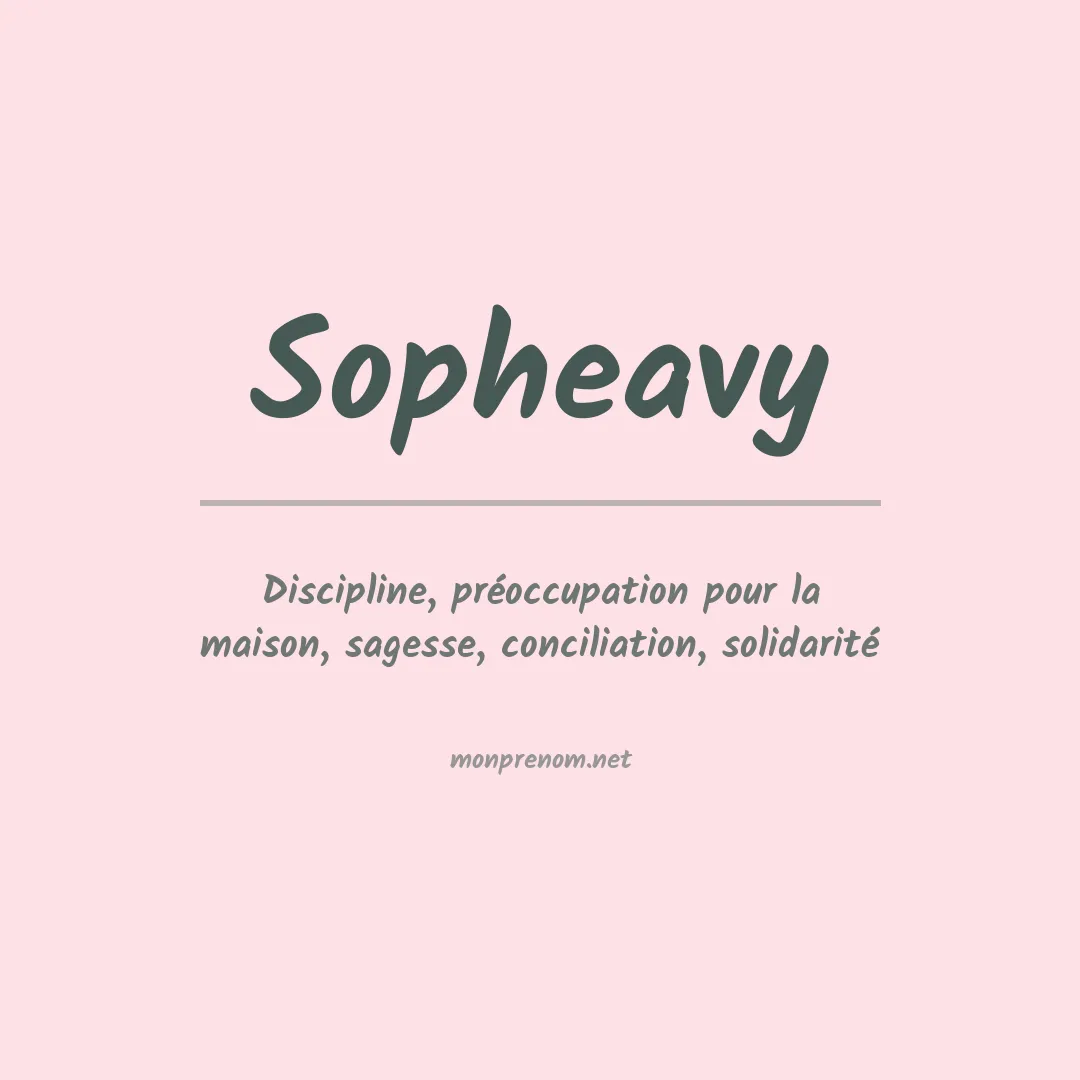 Prénom Sopheavy