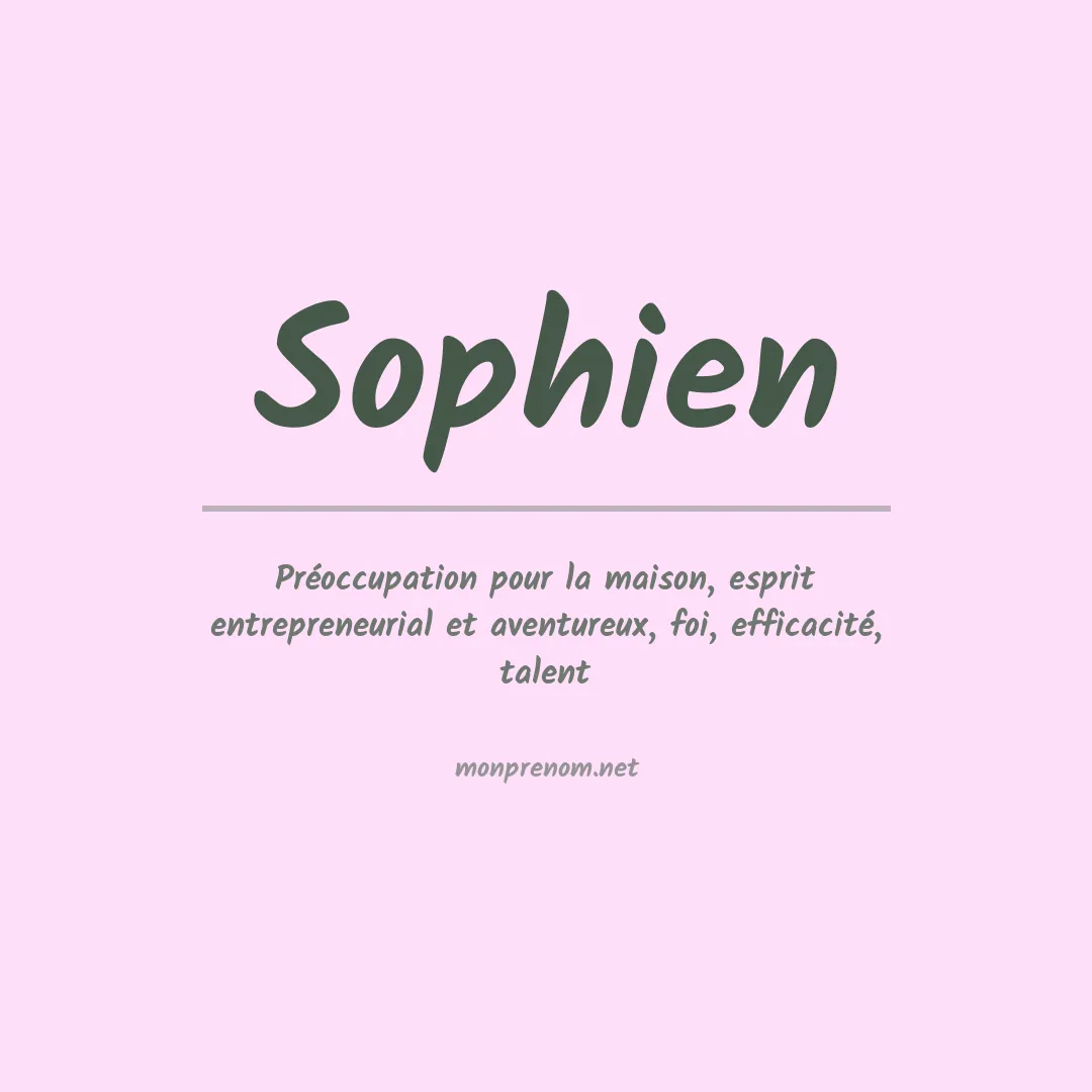 Signification du prénom Sophien