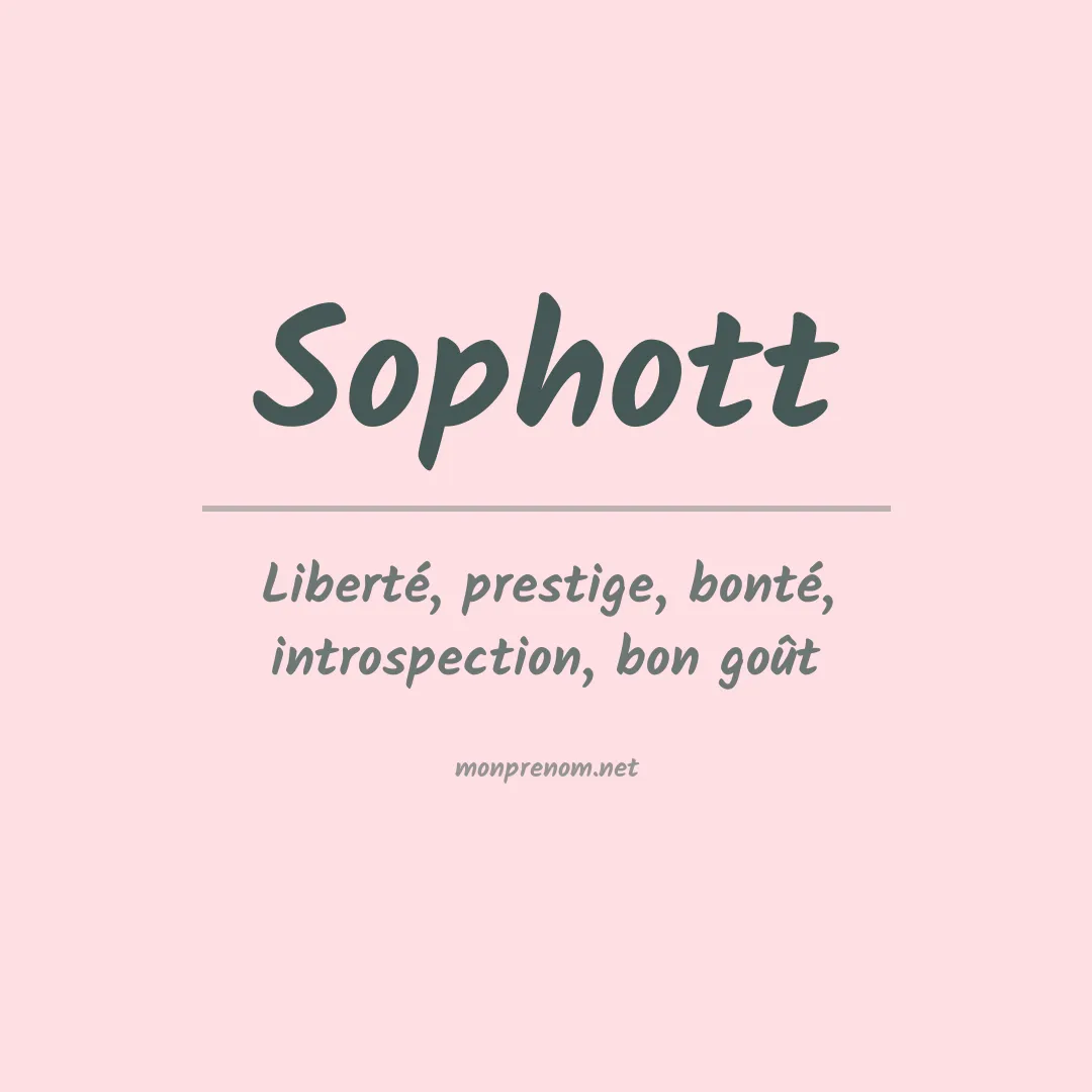 Signification du prénom Sophott