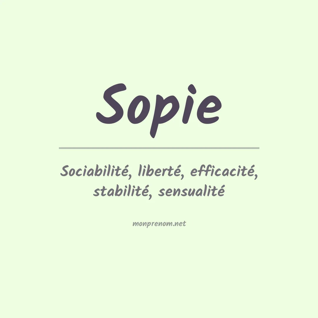 Signification du prénom Sopie
