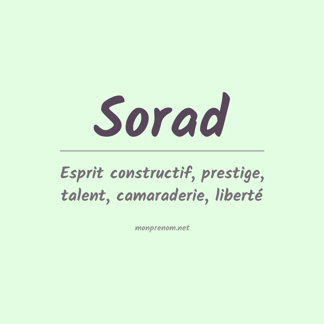 Signification du prénom Sorad