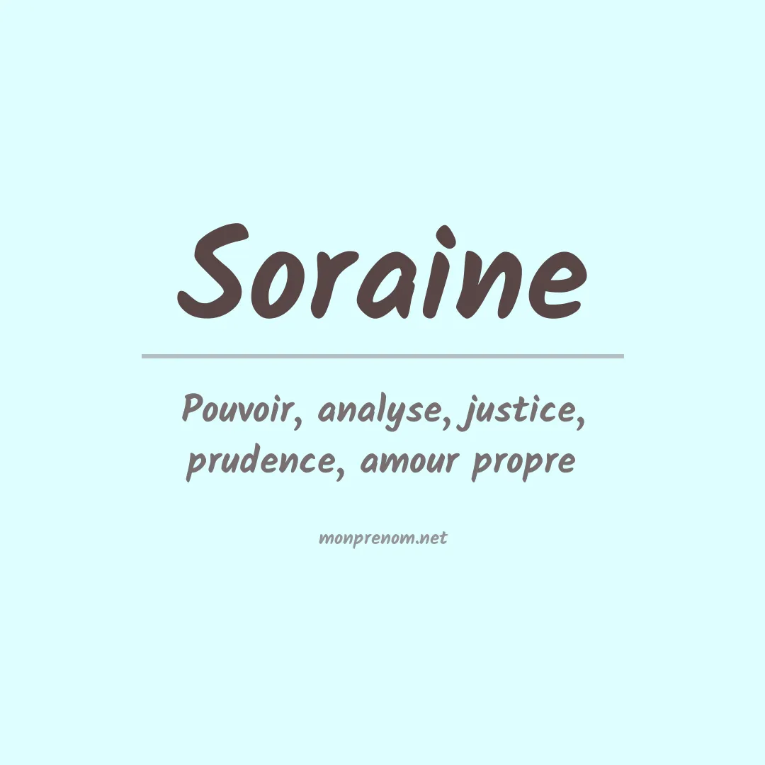 Signification du prénom Soraine