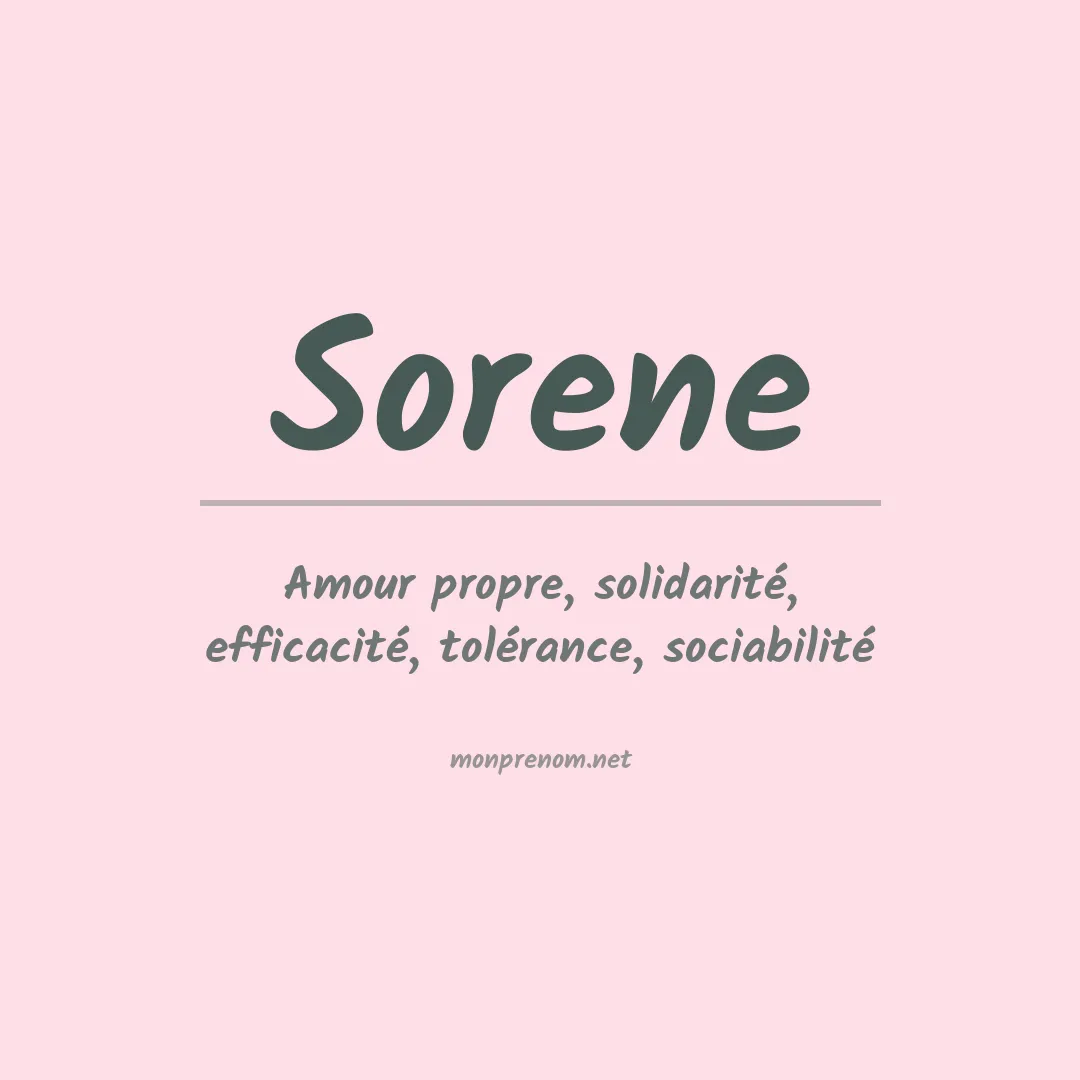 Signification du prénom Sorene