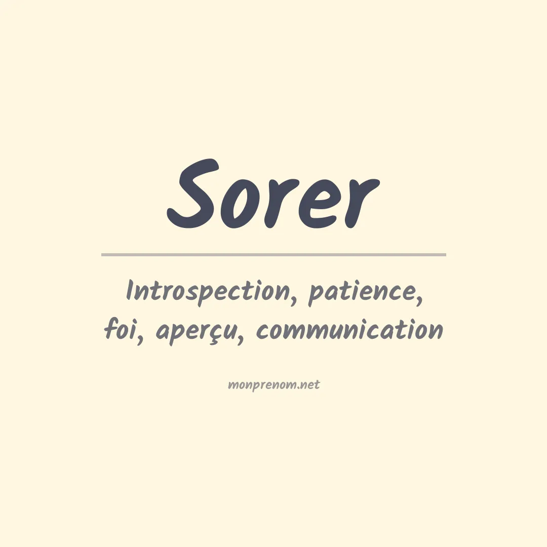 Signification du prénom Sorer