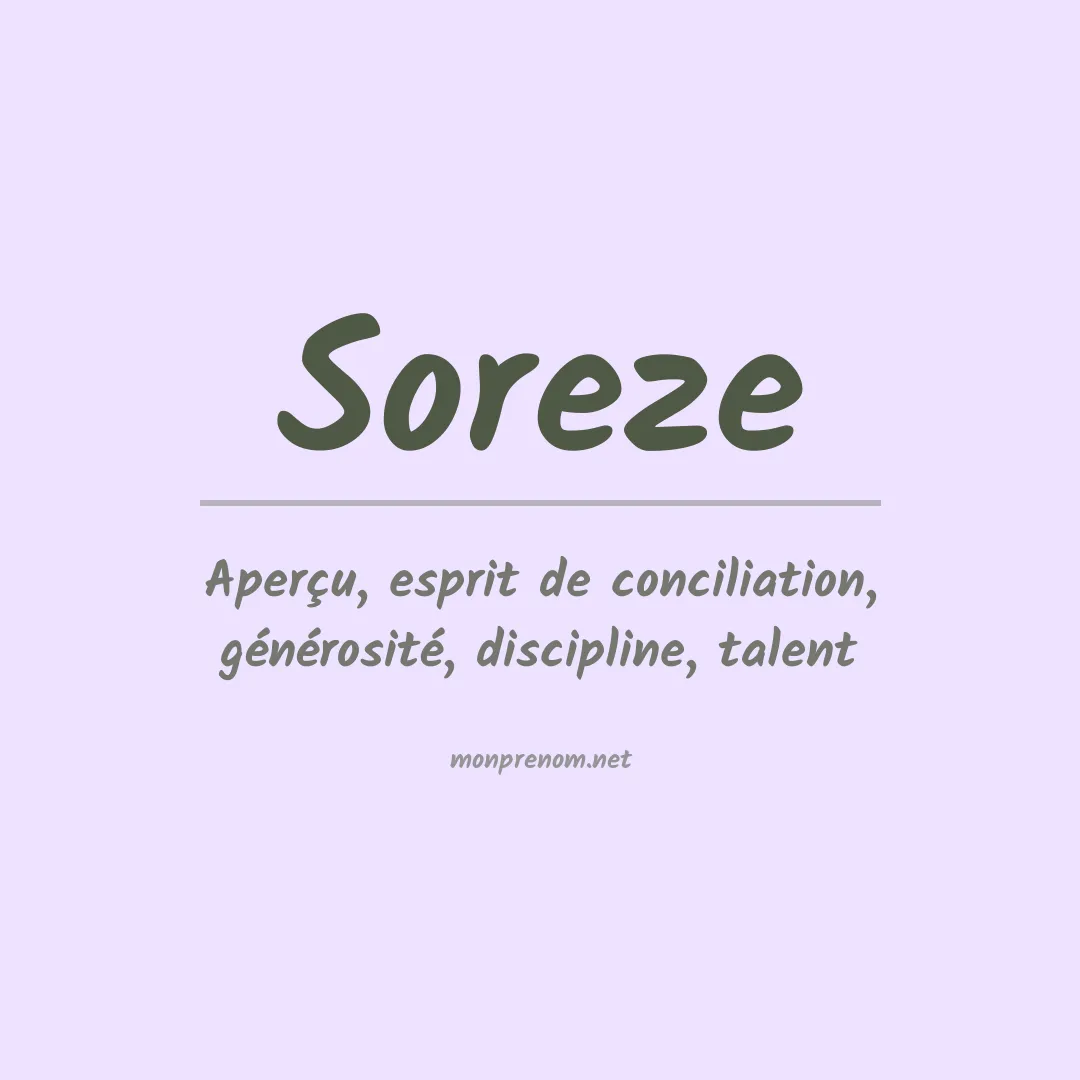 Signification du prénom Soreze