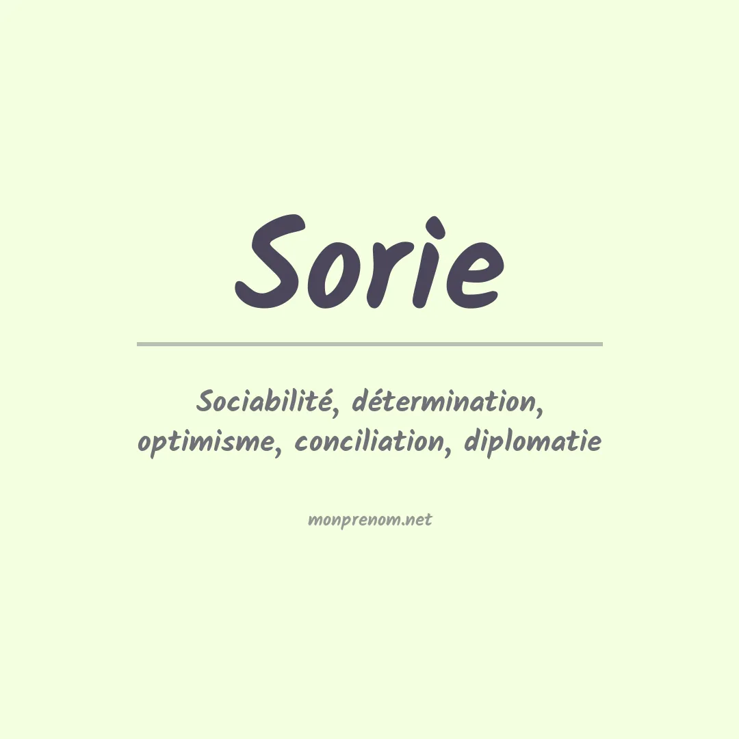 Signification du prénom Sorie