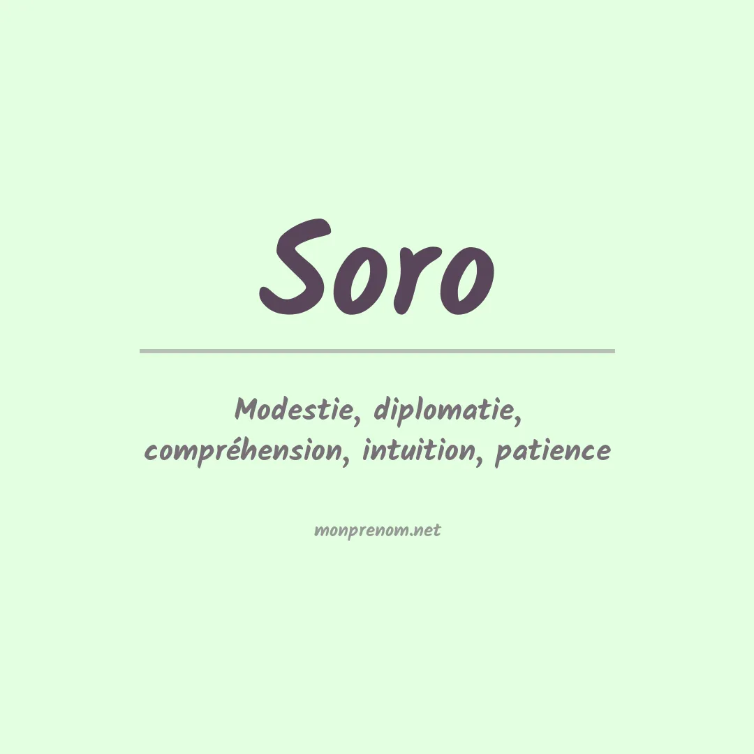 Signification du prénom Soro