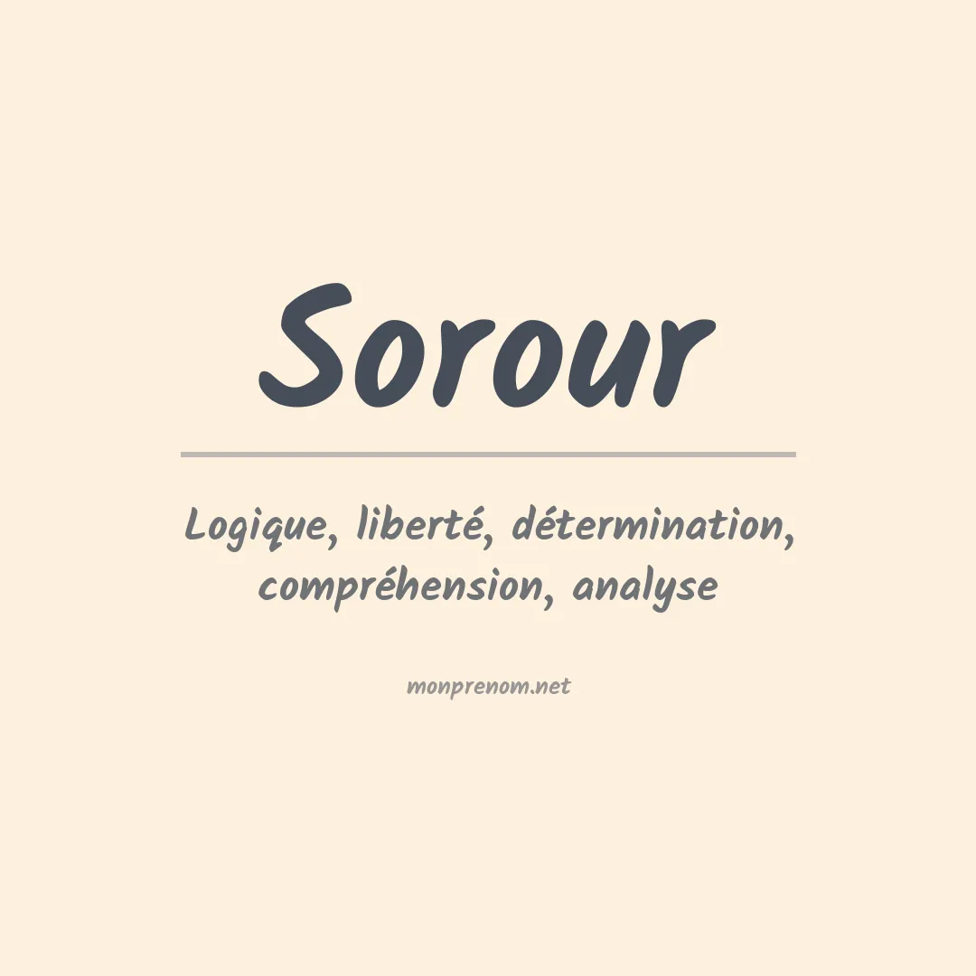 Signification du prénom Sorour