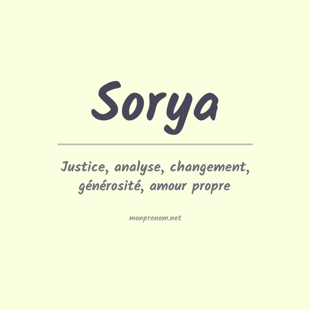 Prénom Sorya