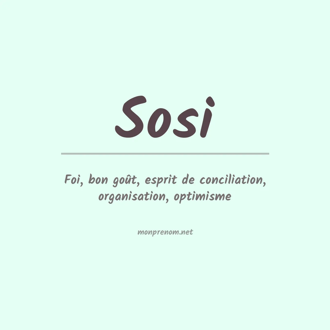 Signification du prénom Sosi