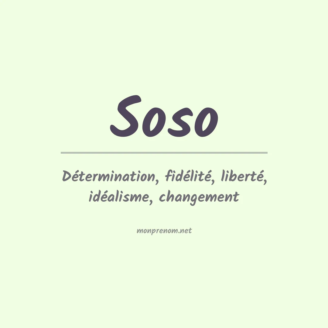 Signification du prénom Soso