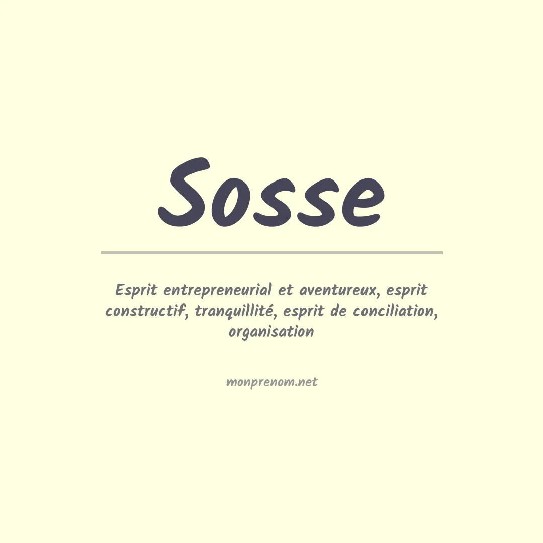 Signification du prénom Sosse