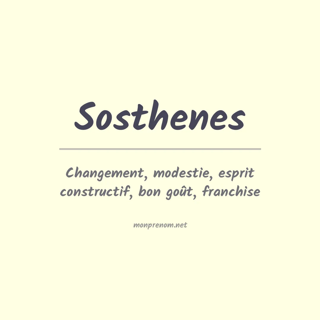 Signification du prénom Sosthenes
