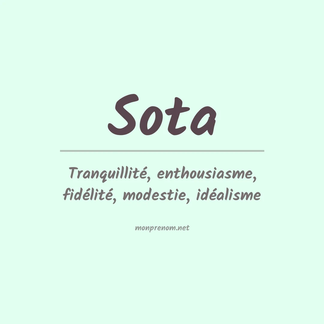 Signification du prénom Sota