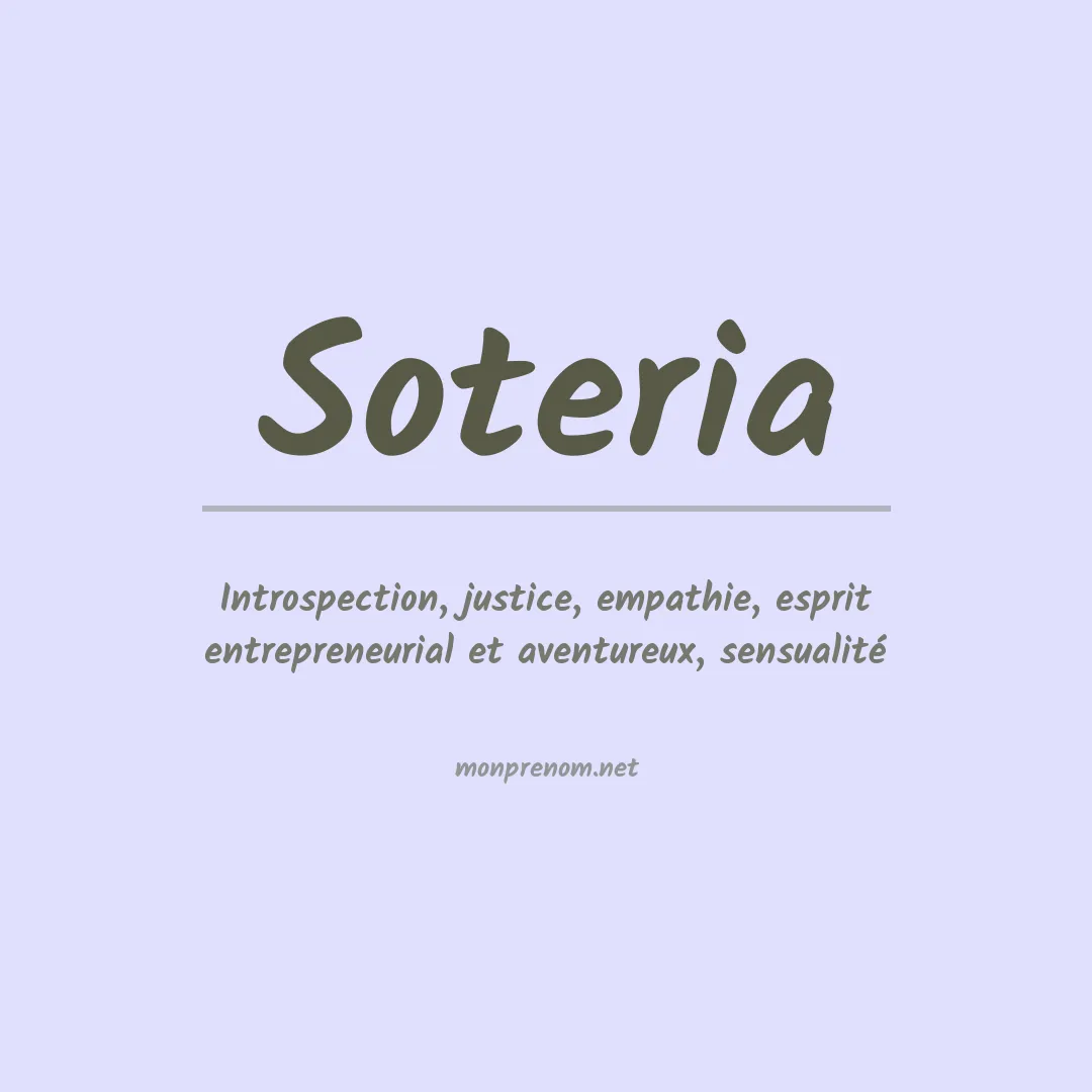 Signification du prénom Soteria