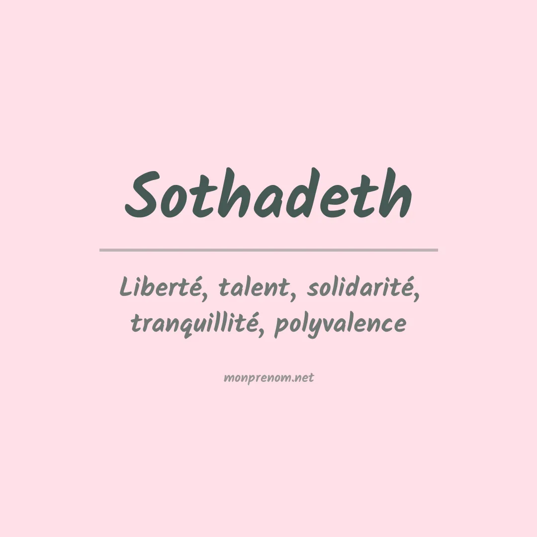 Signification du prénom Sothadeth