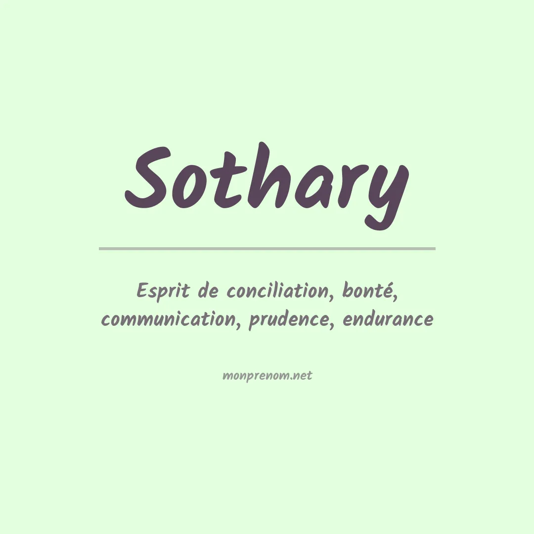 Signification du prénom Sothary