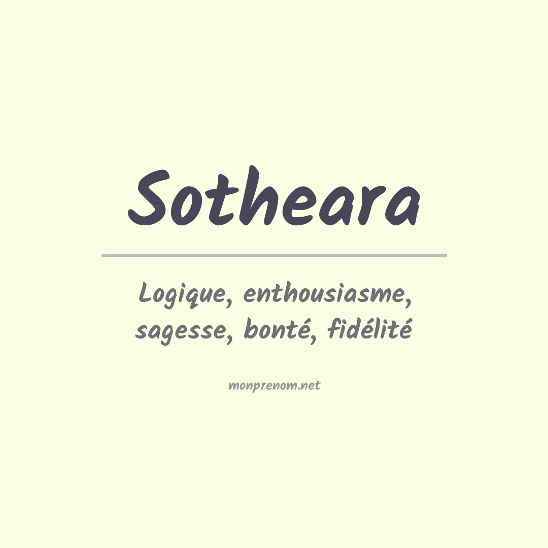 Signification du prénom Sotheara