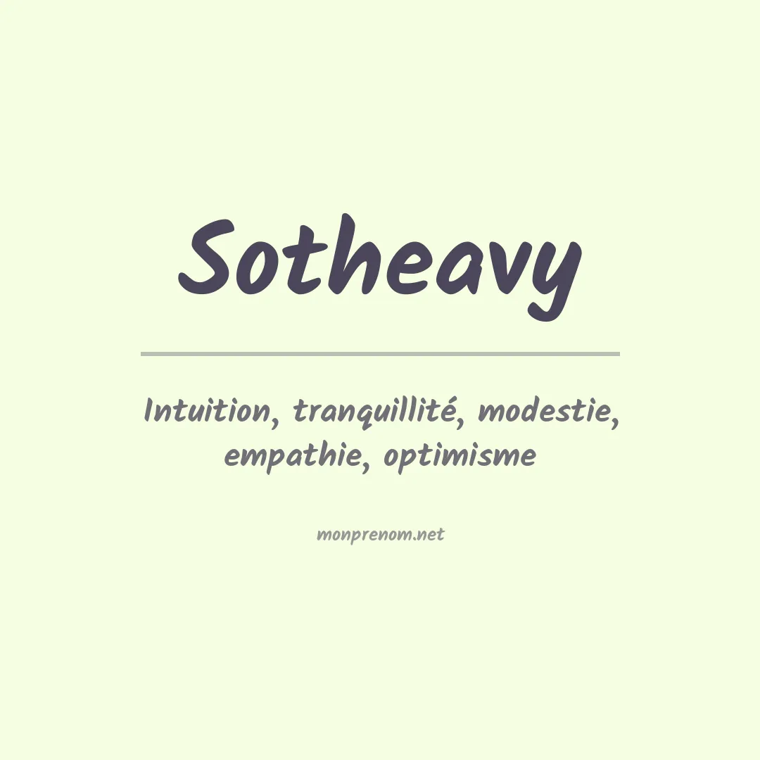 Signification du prénom Sotheavy