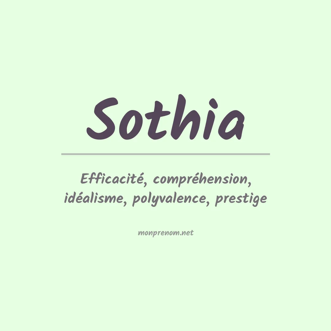 Signification du prénom Sothia