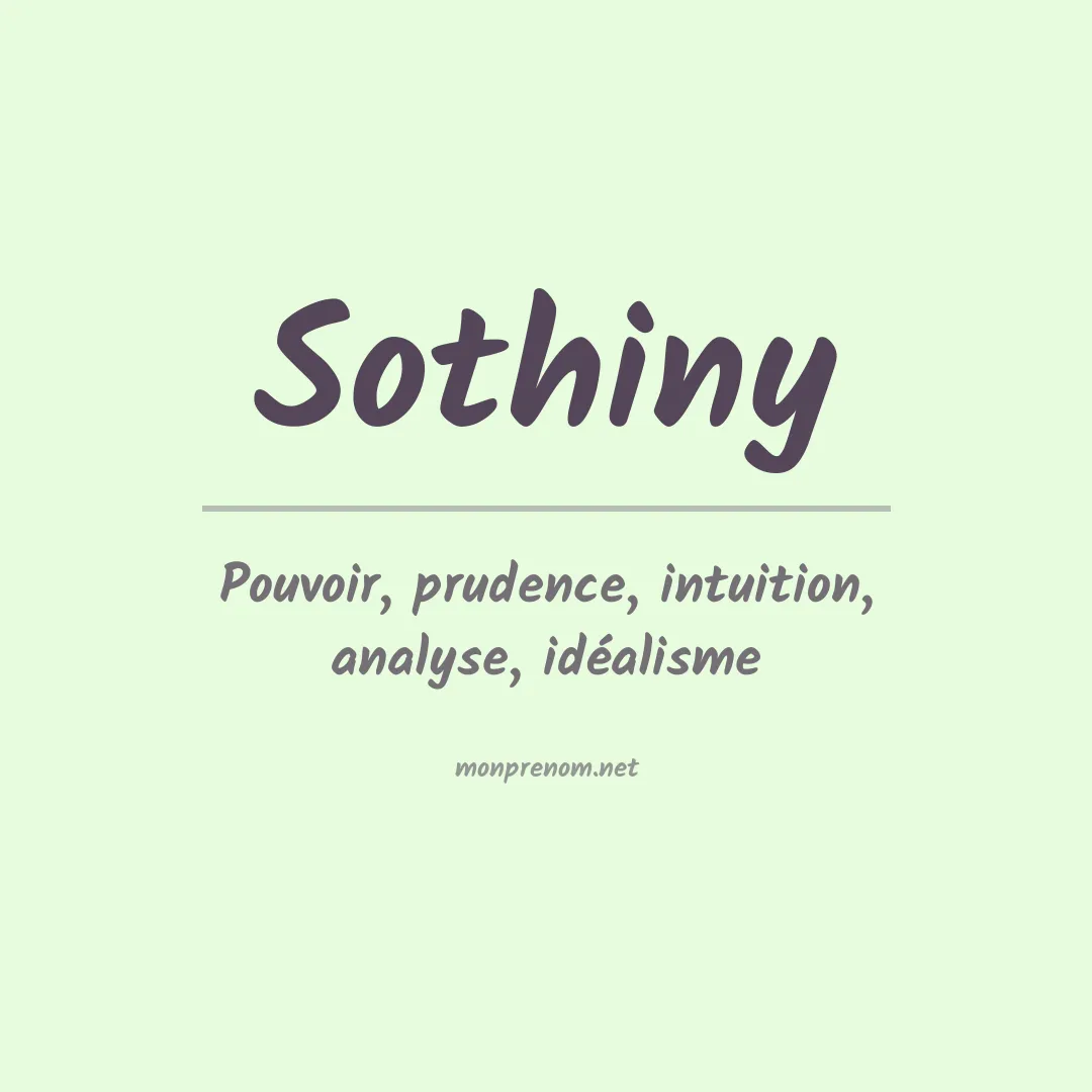 Signification du prénom Sothiny