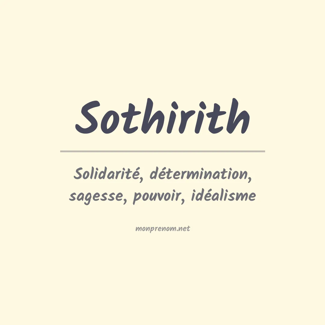 Signification du prénom Sothirith