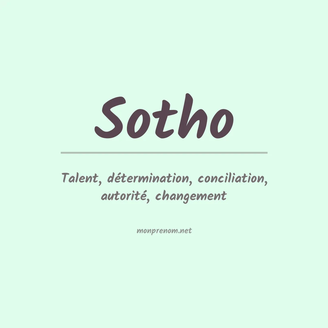 Signification du prénom Sotho