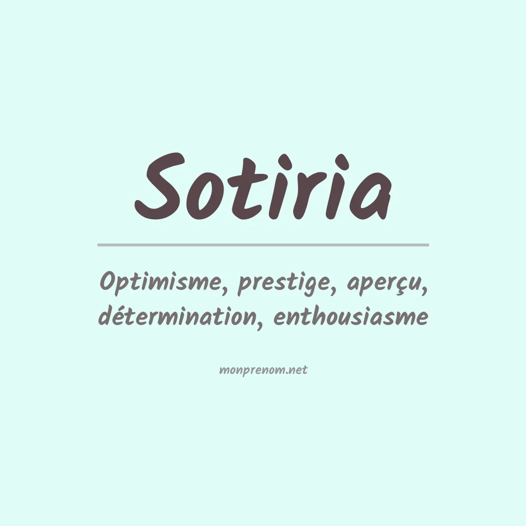 Signification du prénom Sotiria