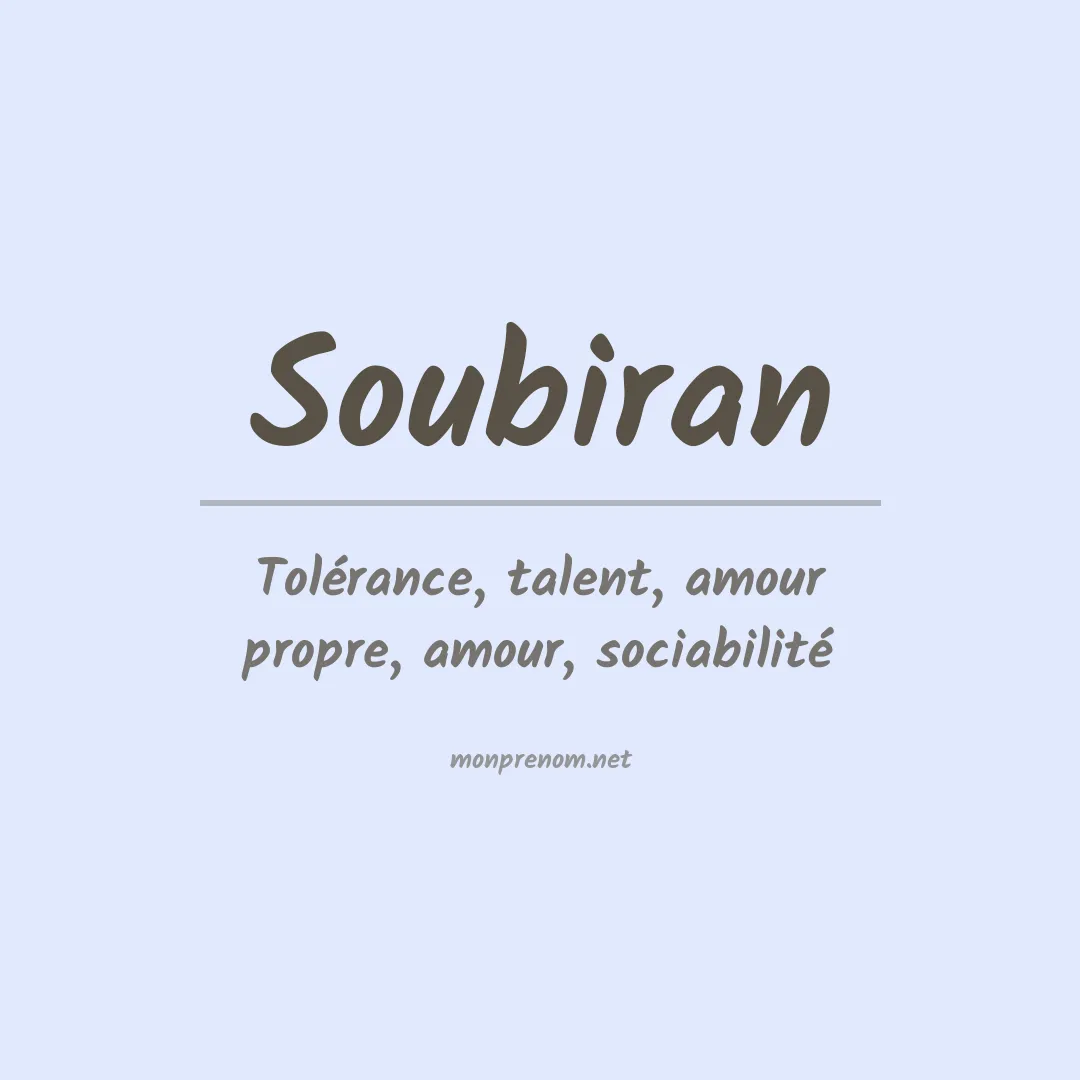 Signification du prénom Soubiran