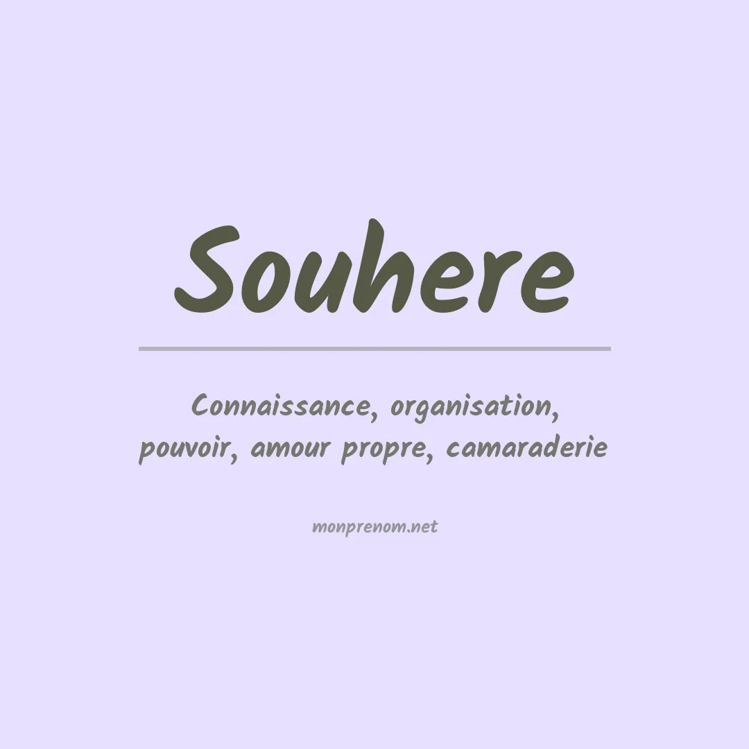 Signification du prénom Souhere