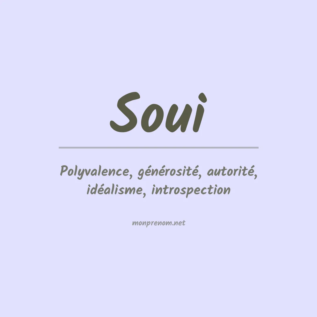 Signification du prénom Soui