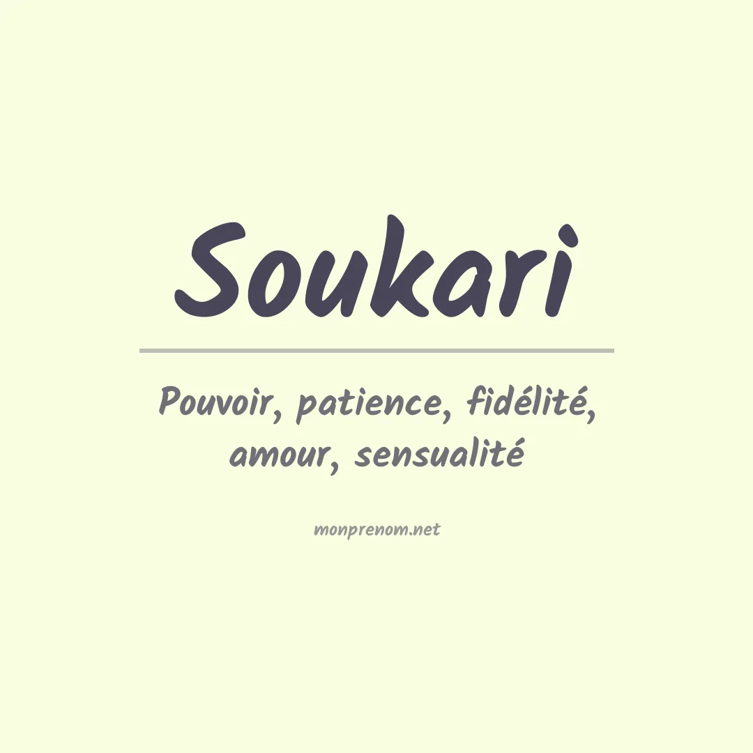 Signification du prénom Soukari