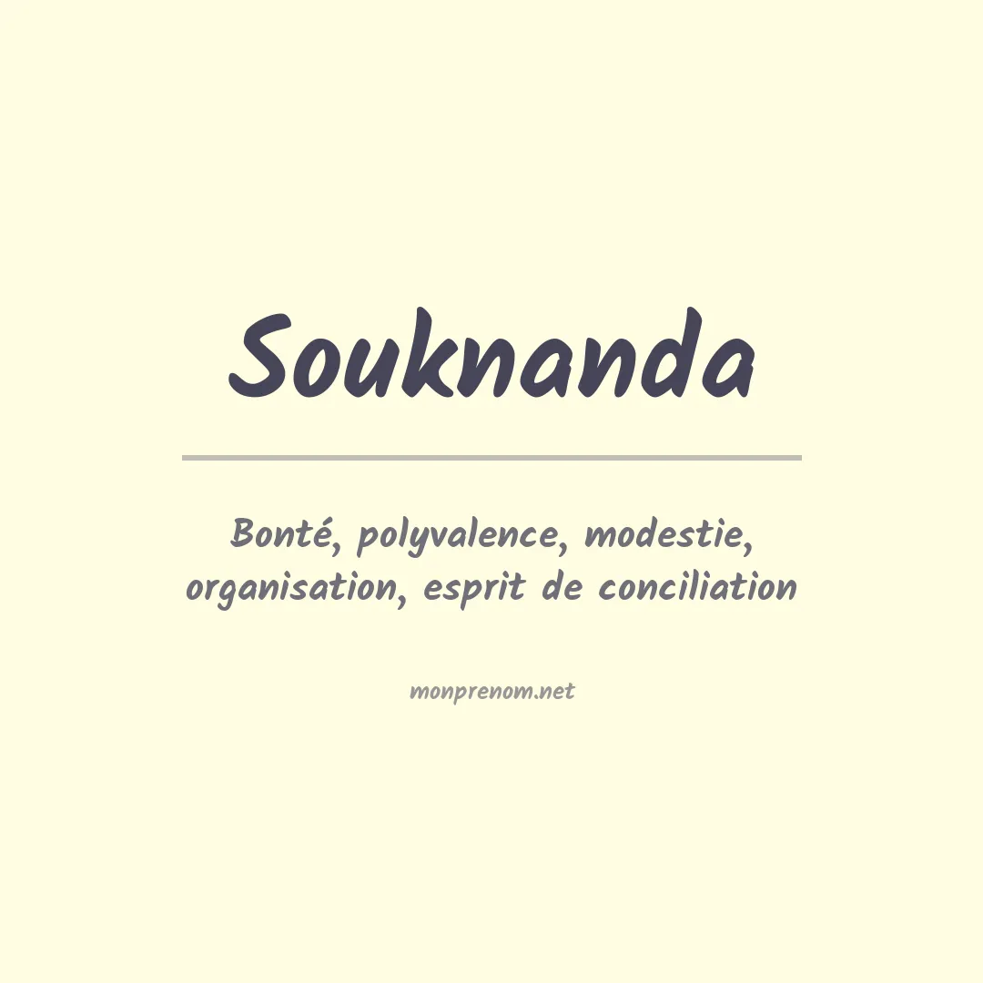 Signification du prénom Souknanda