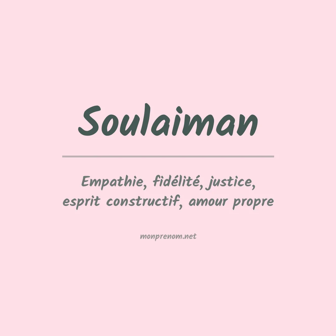 Prénom Soulaiman