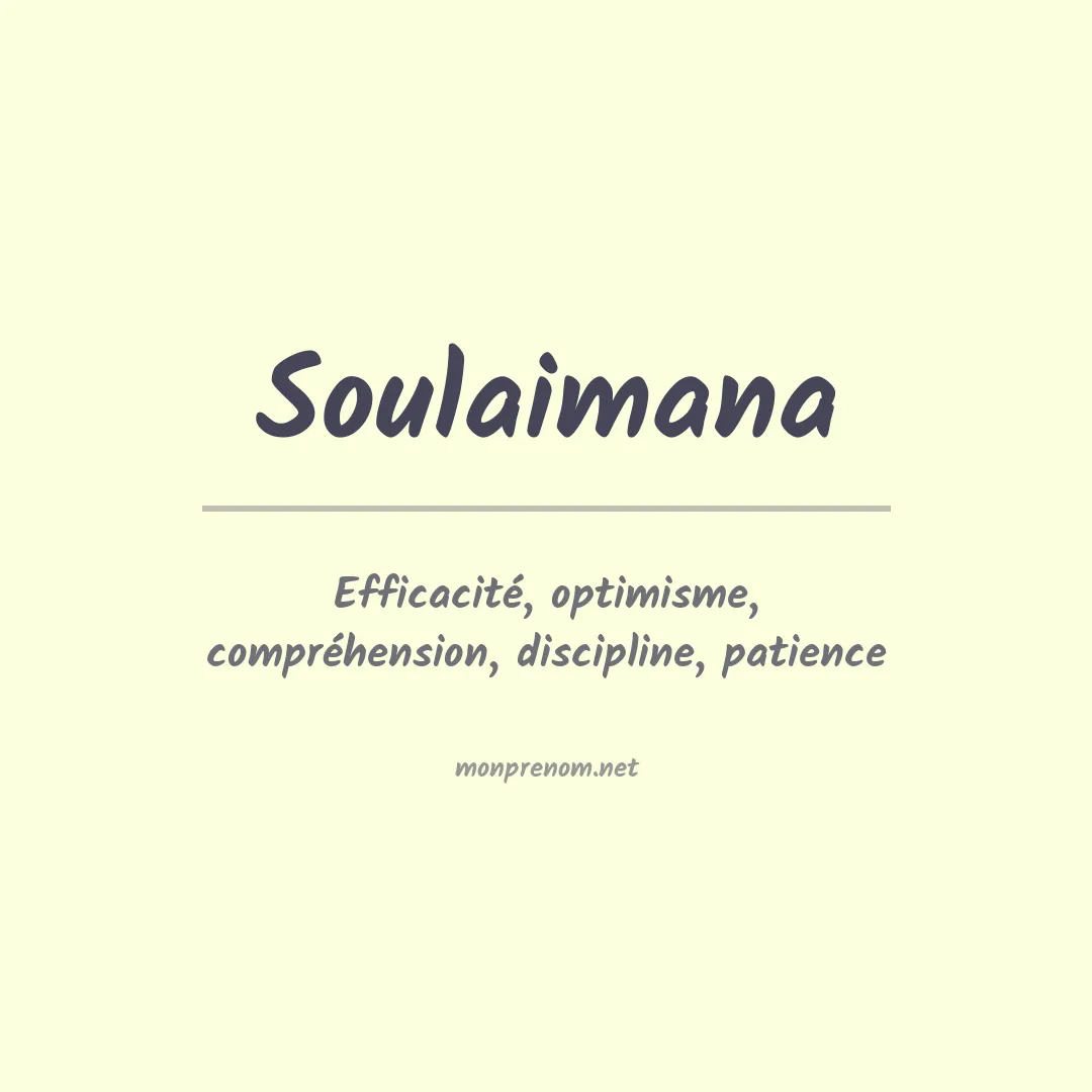 Prénom Soulaimana