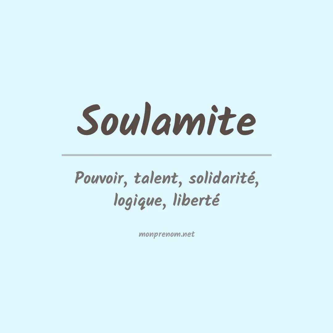 Signification du prénom Soulamite