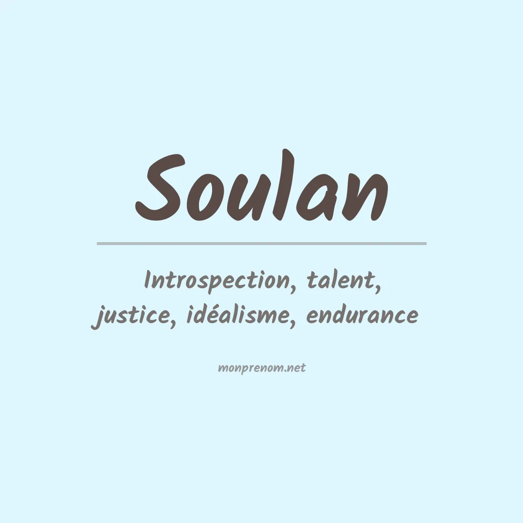 Signification du prénom Soulan