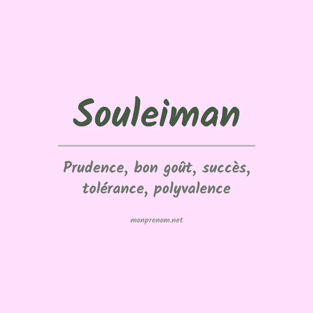 Prénom Souleiman
