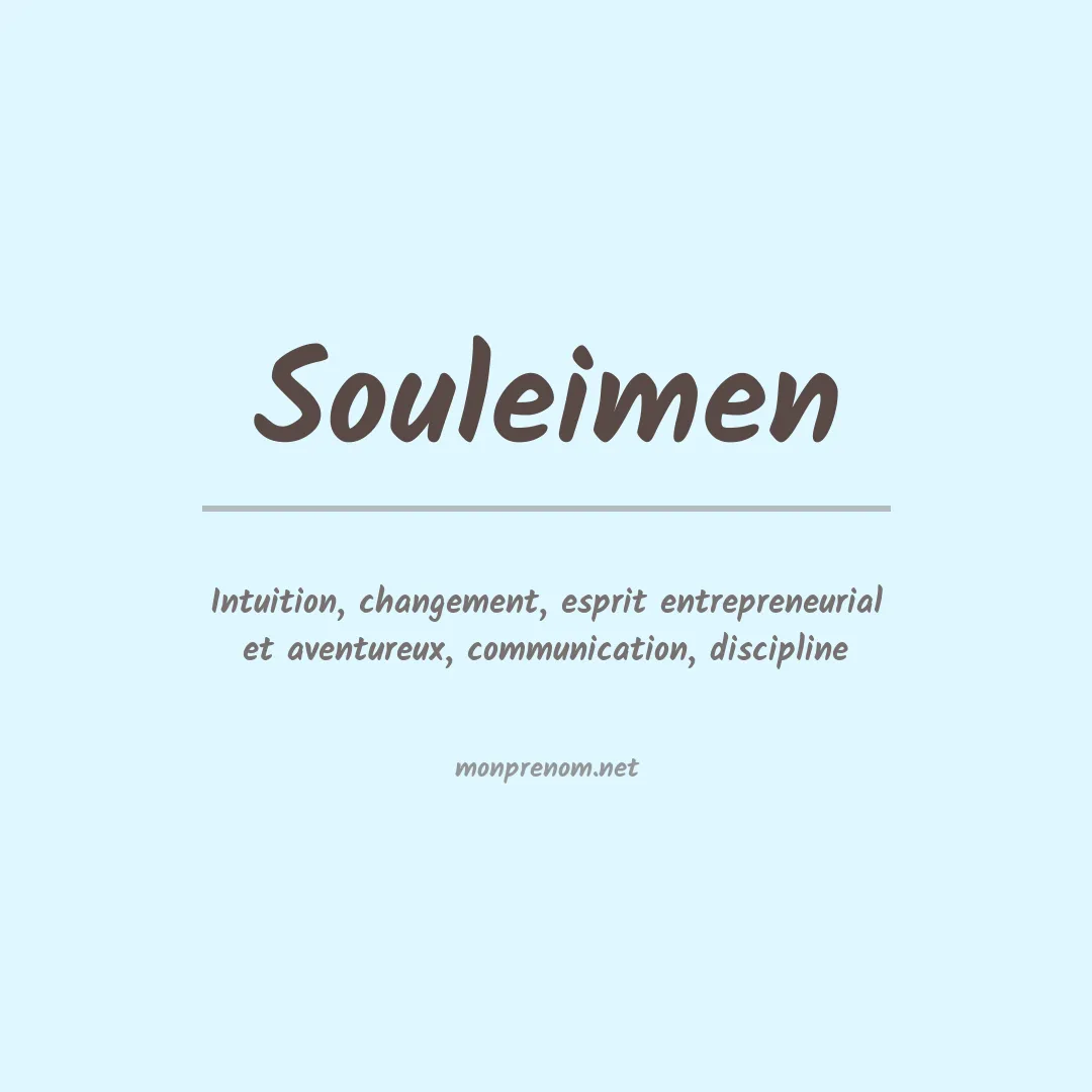 Signification du prénom Souleimen