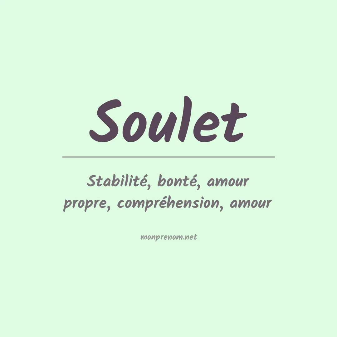 Signification du prénom Soulet