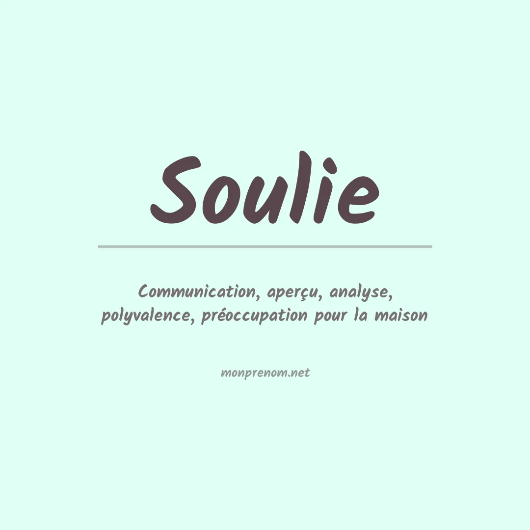 Prénom Soulie