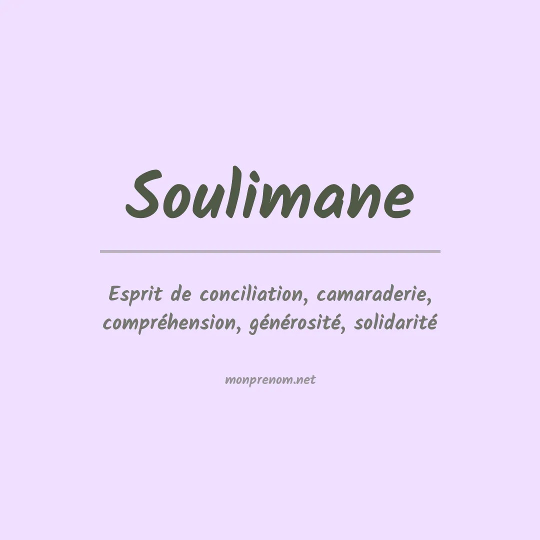 Prénom Soulimane
