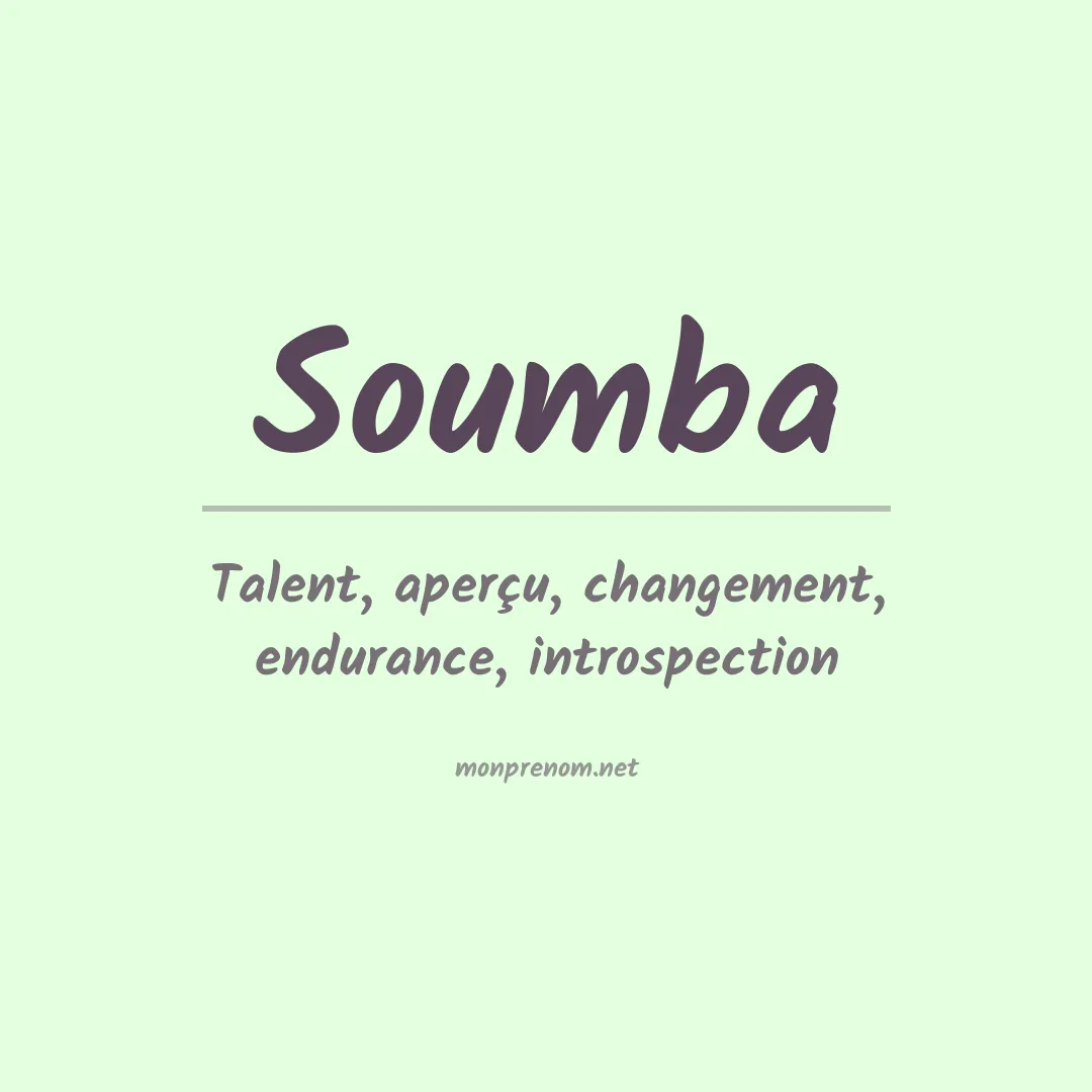 Signification du prénom Soumba