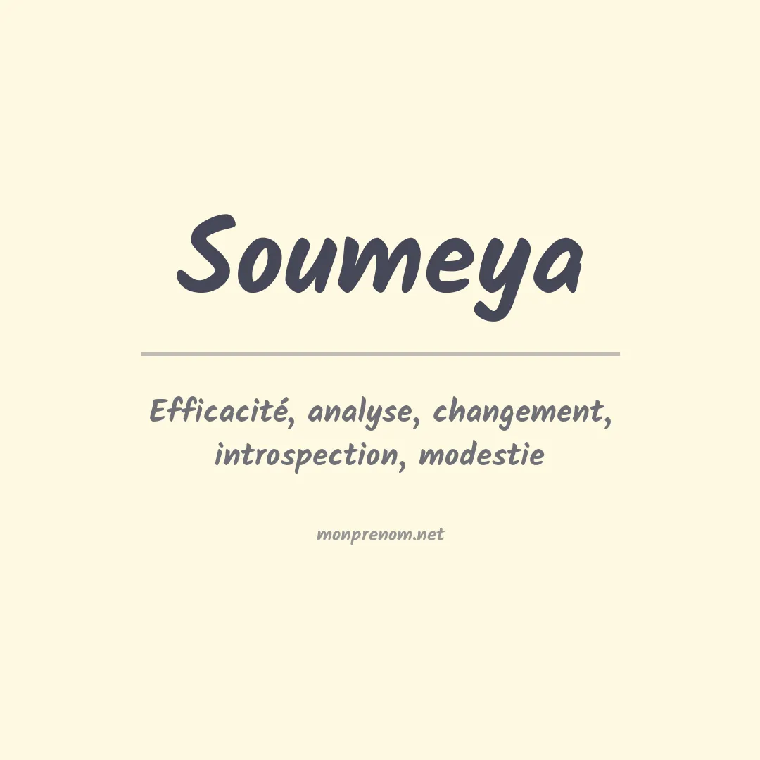 Signification du prénom Soumeya
