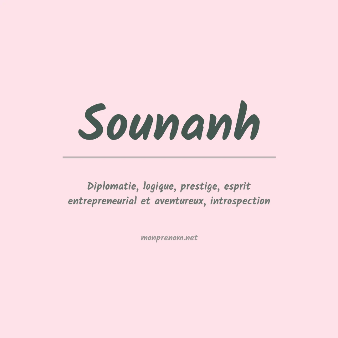 Signification du prénom Sounanh