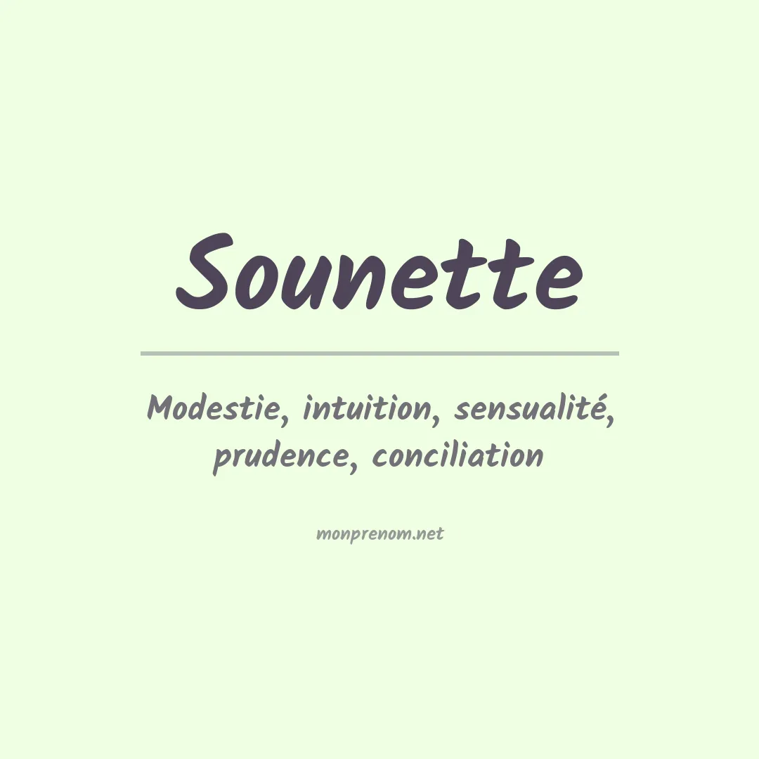 Signification du prénom Sounette