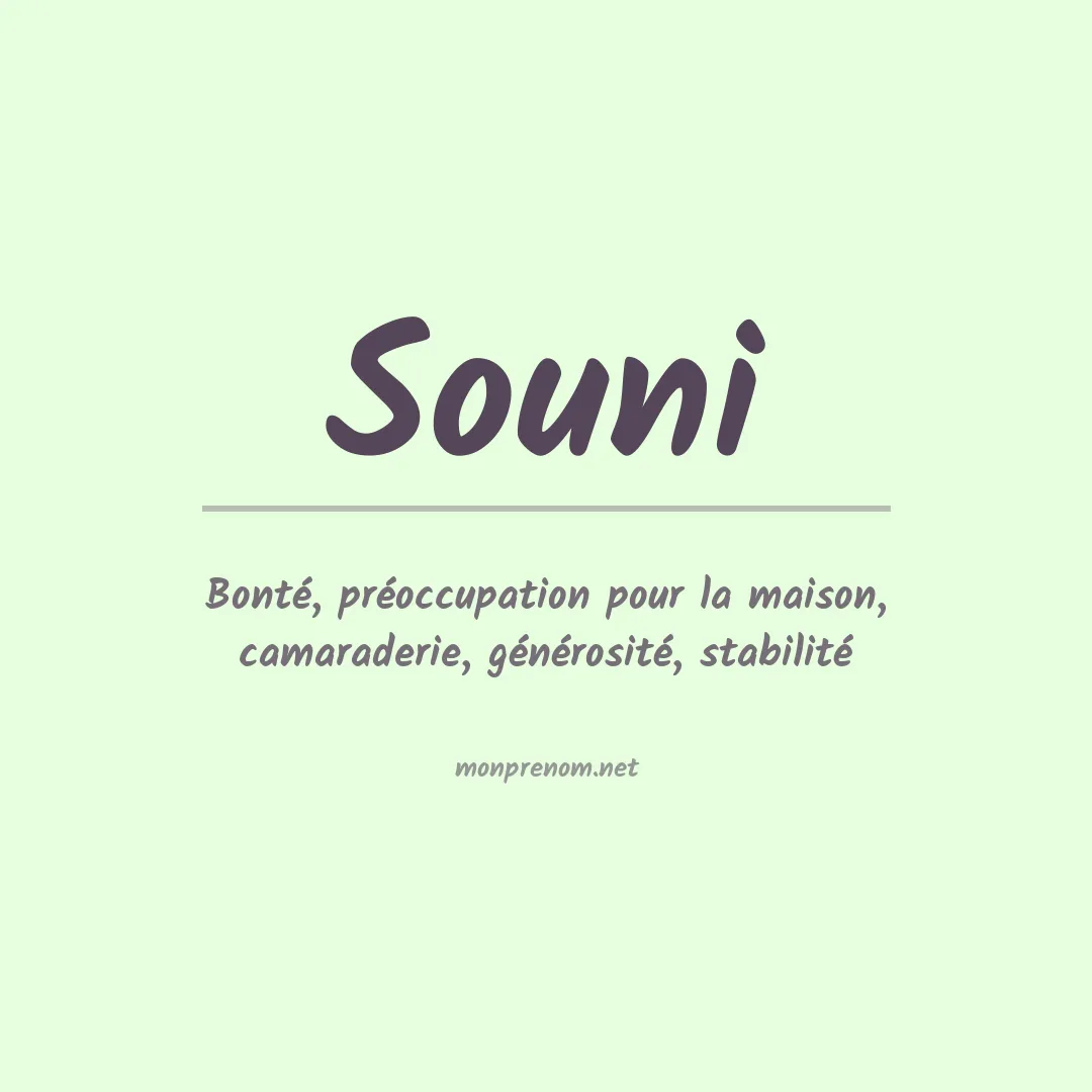 Signification du prénom Souni