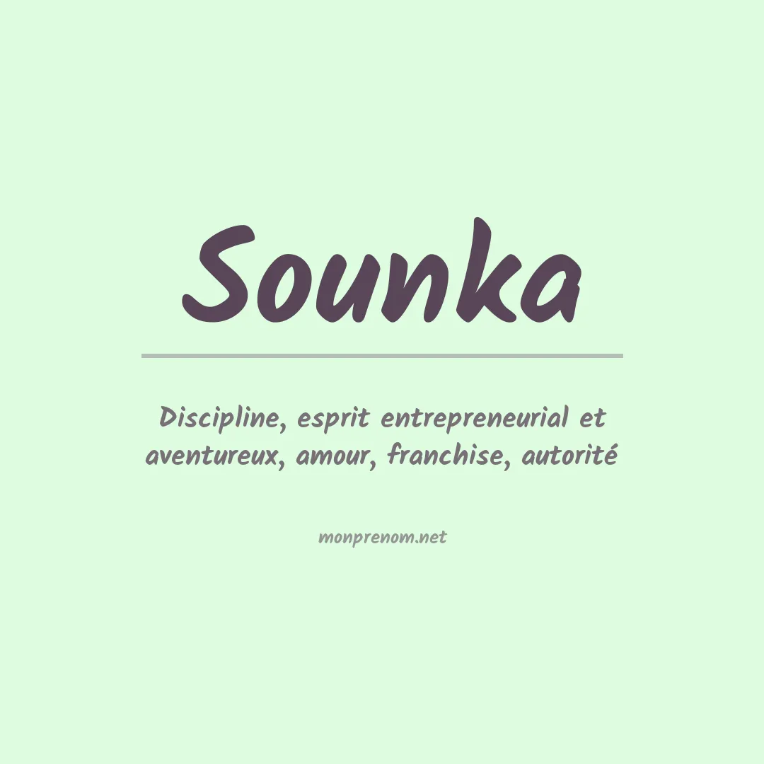 Signification du prénom Sounka