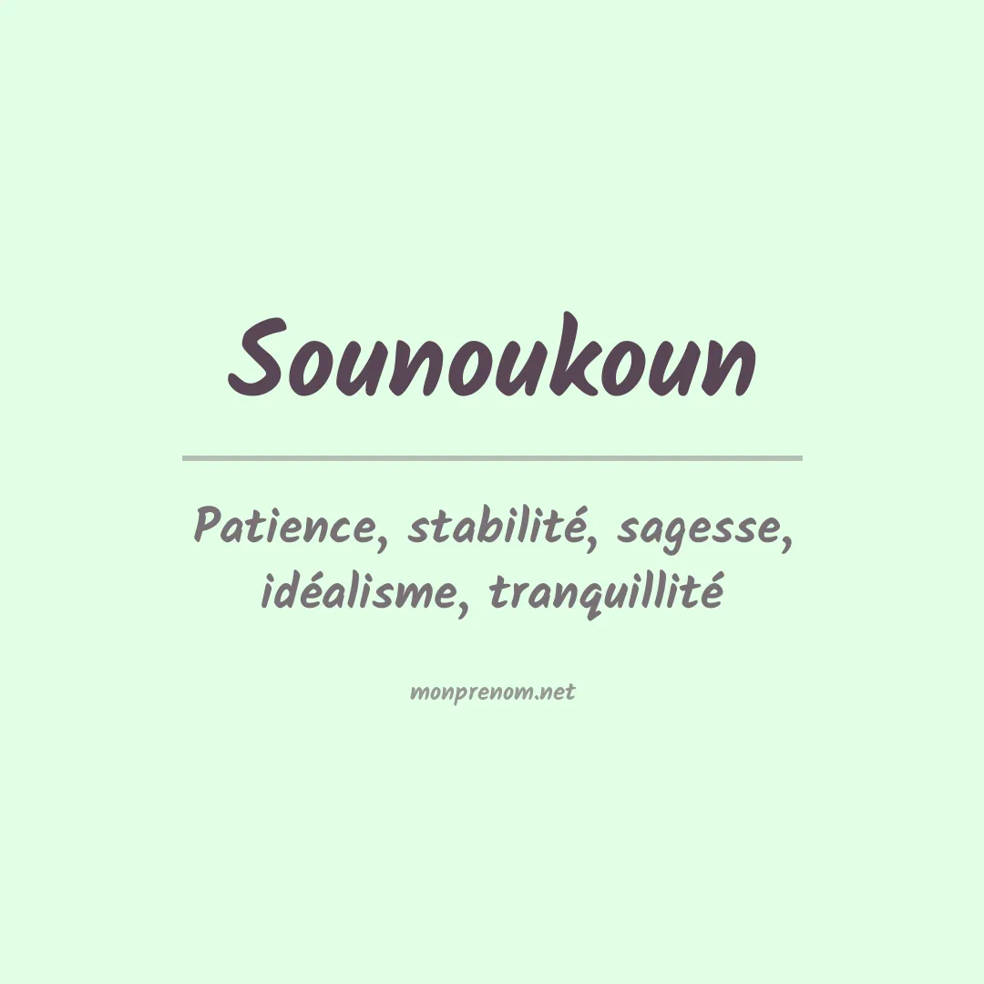 Signification du prénom Sounoukoun